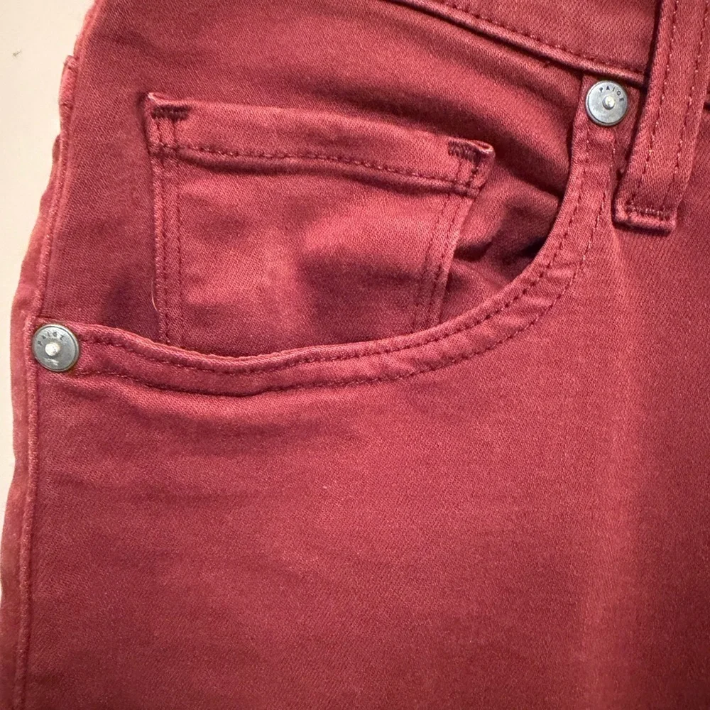 PAIGE Federal Slim Straight Jeans 31x33 Brick Red Made in USA